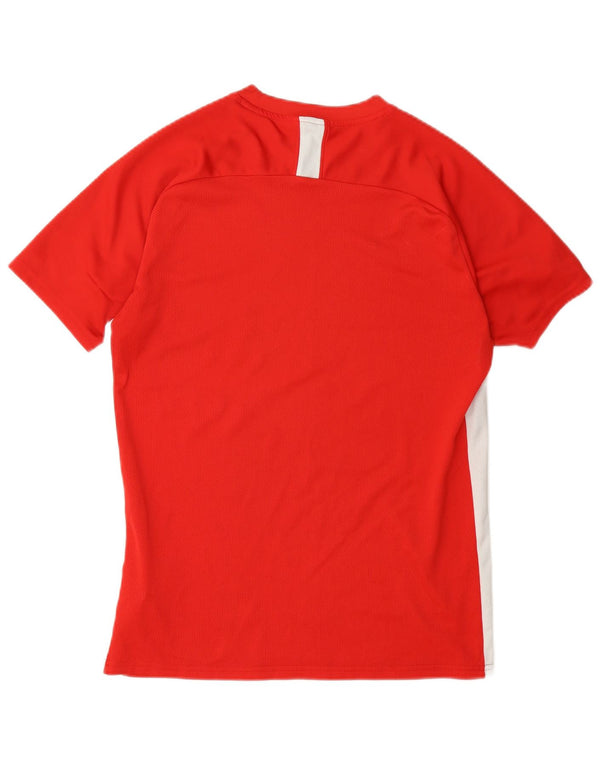Nike Herren Dri Fit T-Shirt-Oberteil Mittelrotes Farbblock-Polyester