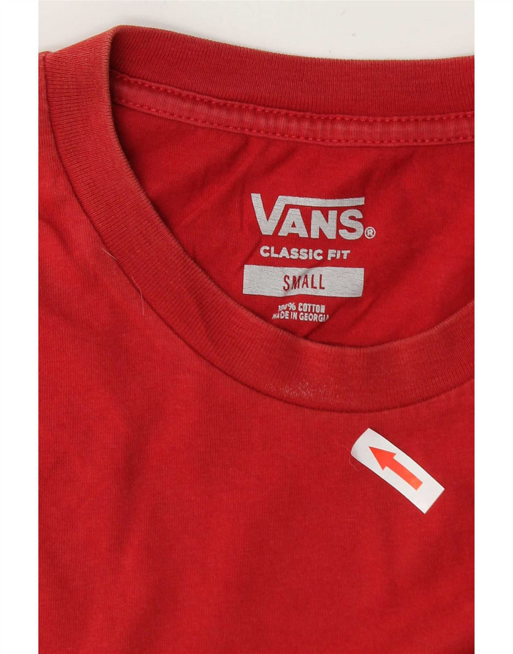 Vans Herren-T-Shirt mit klassischer Passform, klein, aus roter Baumwolle