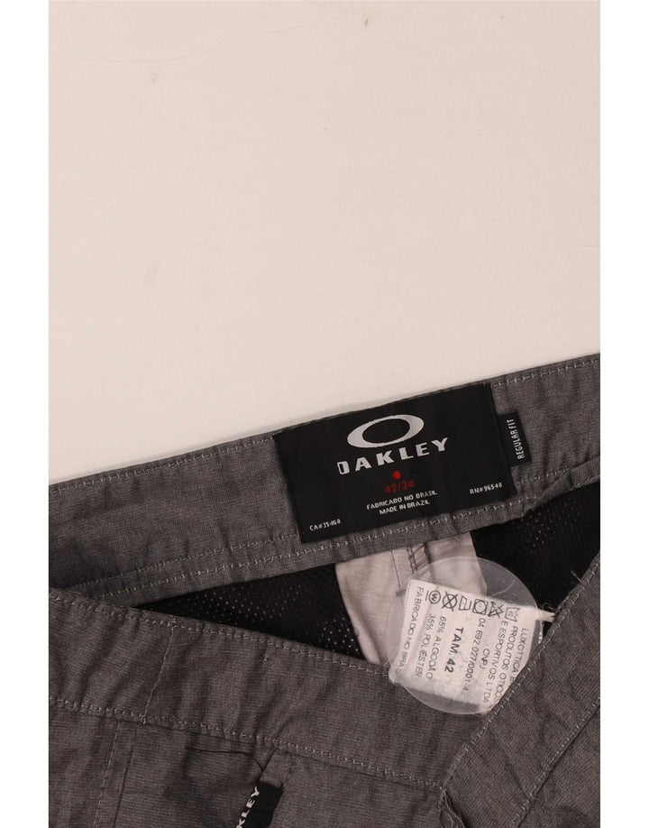 Oakley Herren-Chinoshorts mit normaler Passform, W34, große, grau gefleckte Baumwolle