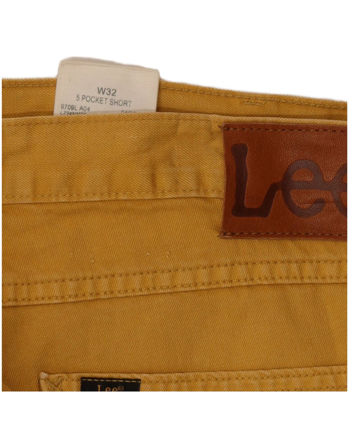 Lee Herren Jeansshorts W32 mittelgelbe Baumwolle