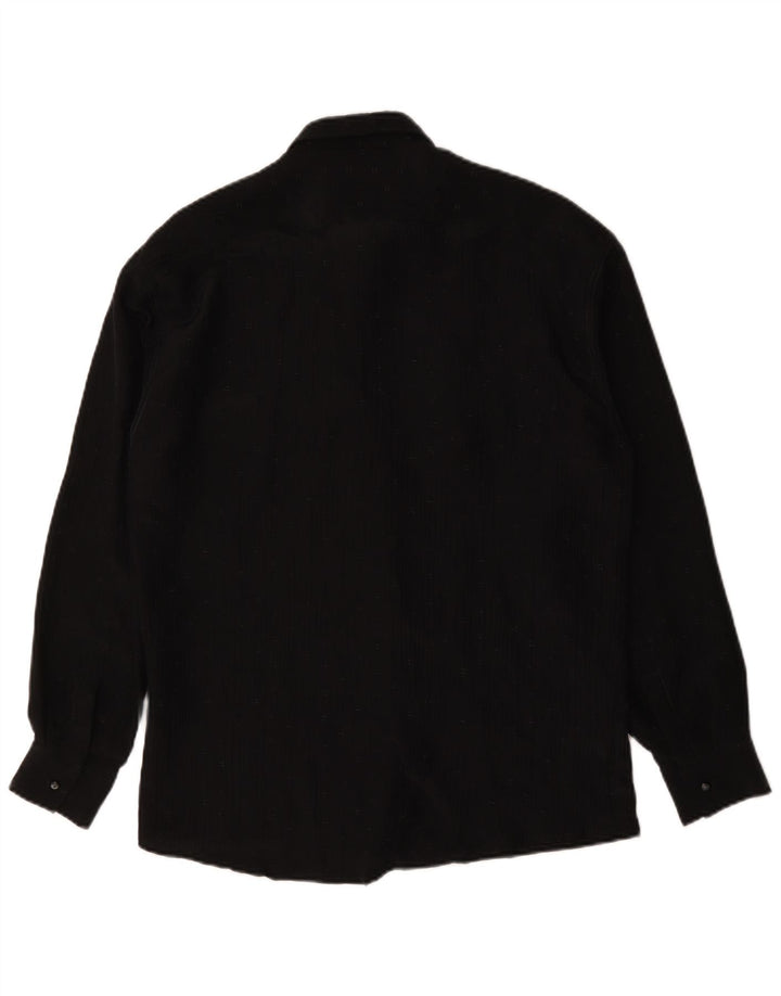 Tipo' S Damen-Hemdbluse, UK 14, Mittelschwarz, Nadelstreifen