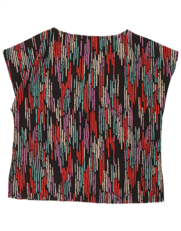 Vintage Damen Bluse Top UK 16 Groß Mehrfarbig gestreift