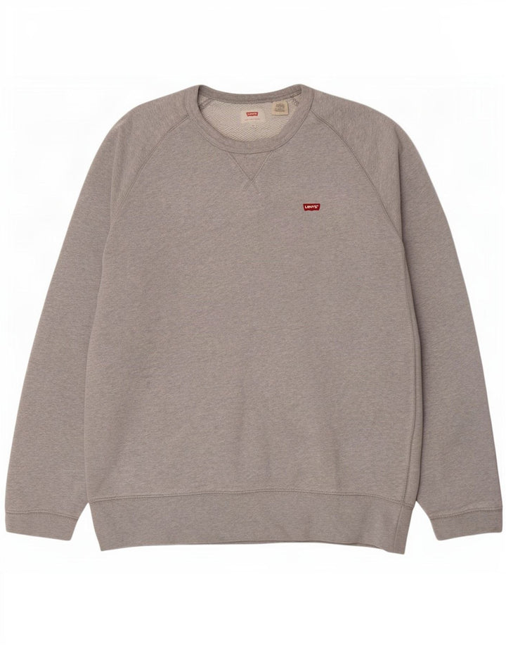 Levi's Herren-Sweatshirt-Pullover aus mittelgrauer Baumwolle
