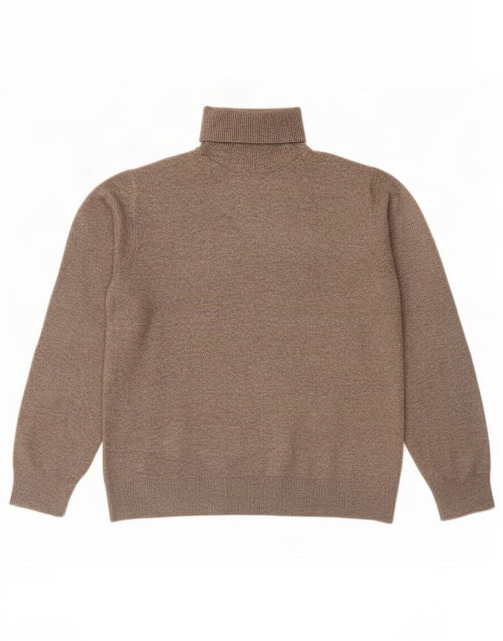 Marks & Spencer Herren-Rollkragenpullover aus mittelbraunem Polyester