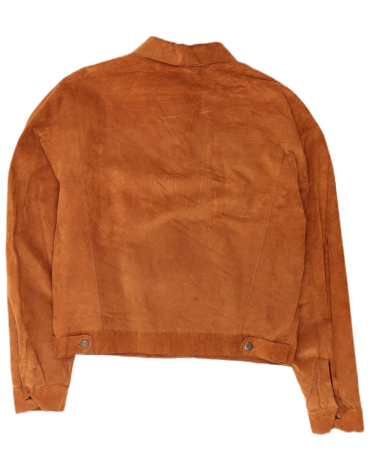 Conbipel Herren-Bomberjacke aus Wildleder, IT 48, mittelbraunes Leder, klassisch