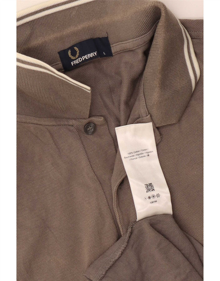 Fred Perry Herren-Poloshirt, große graue Baumwolle