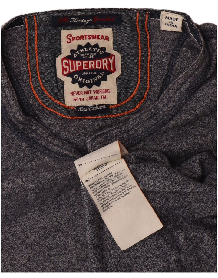 SUPERDRY Herren T-Shirt-Oberteil aus mittelgrauer Baumwolle