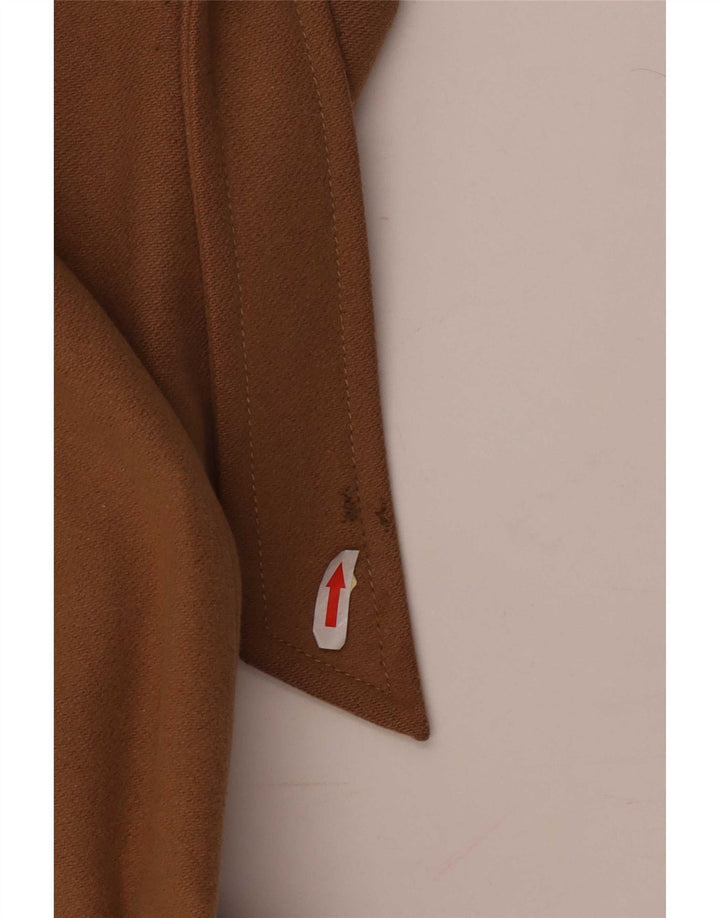 Benetton Damen Zweireihiger Mantel IT 44 Mittelbeige Wolle