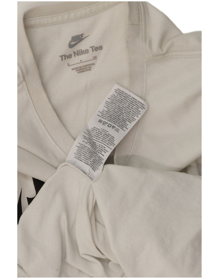 Nike Herren-T-Shirt mit Grafik, Größe S, weiße Baumwolle