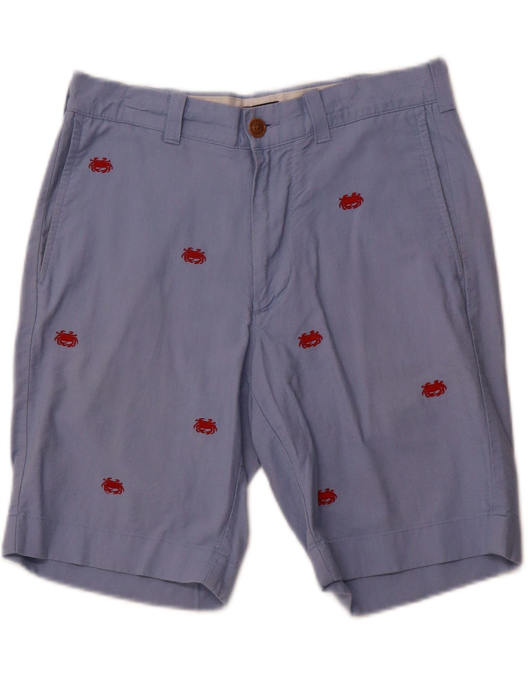 J. CREW Herren-Chinoshorts mit abstraktem Muster, W29, Größe S, Blau, Baumwolle