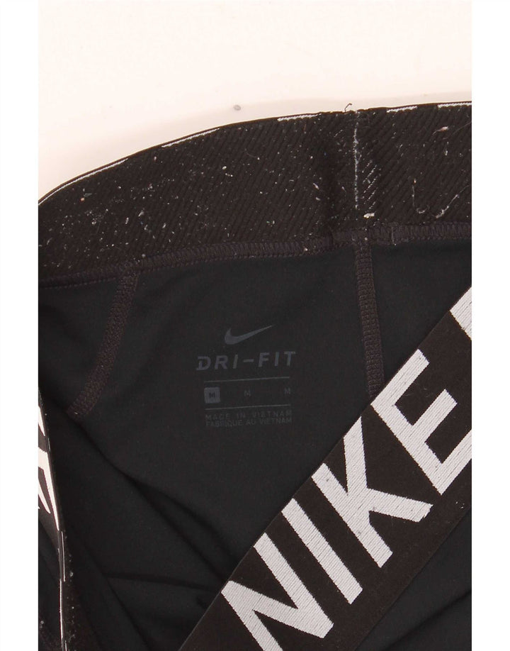 Nike Damen Dri Fit Graphic Sport Shorts UK 12 Medium Schwarz