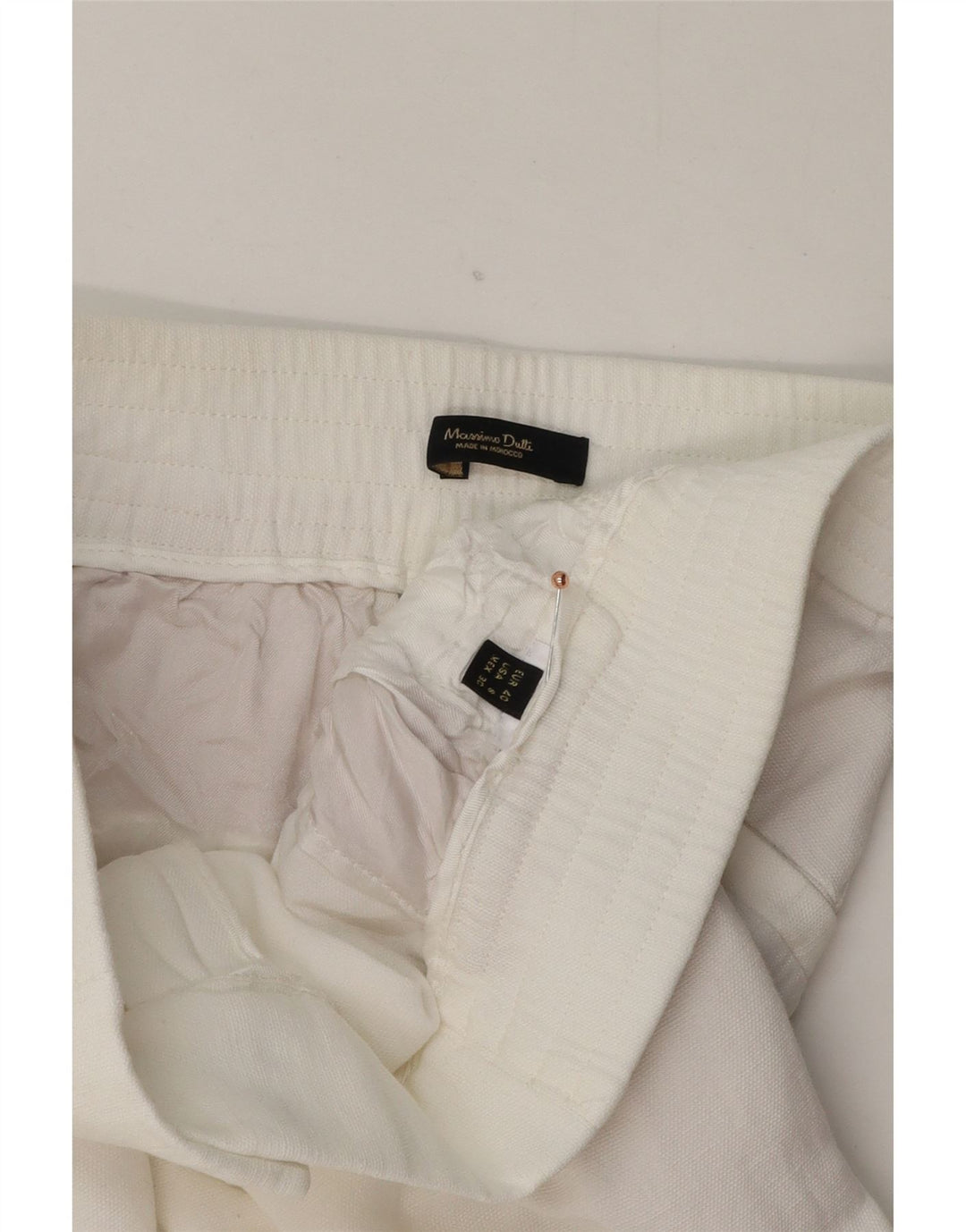 MASSIMO DUTTI Womens Loose Fit Cropped Trousers EU 40 Medium W30 L25 White