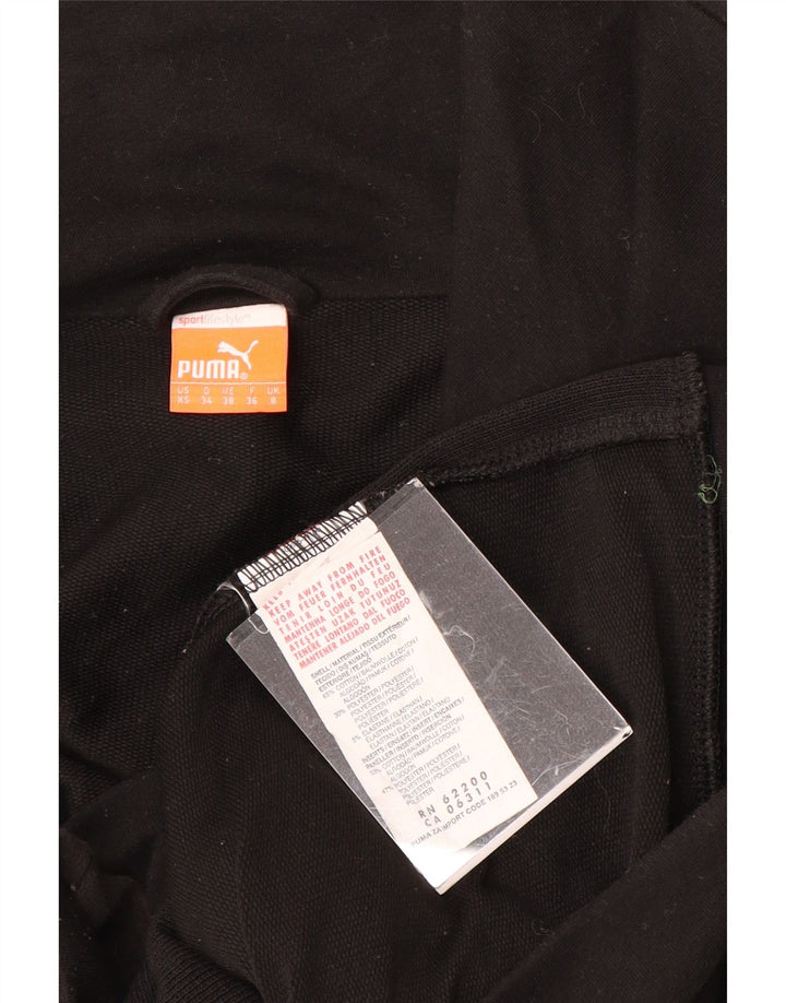 PUMA Damen-Trainingsanzug, Top-Jacke, UK 8, Größe S, schwarze Baumwolle