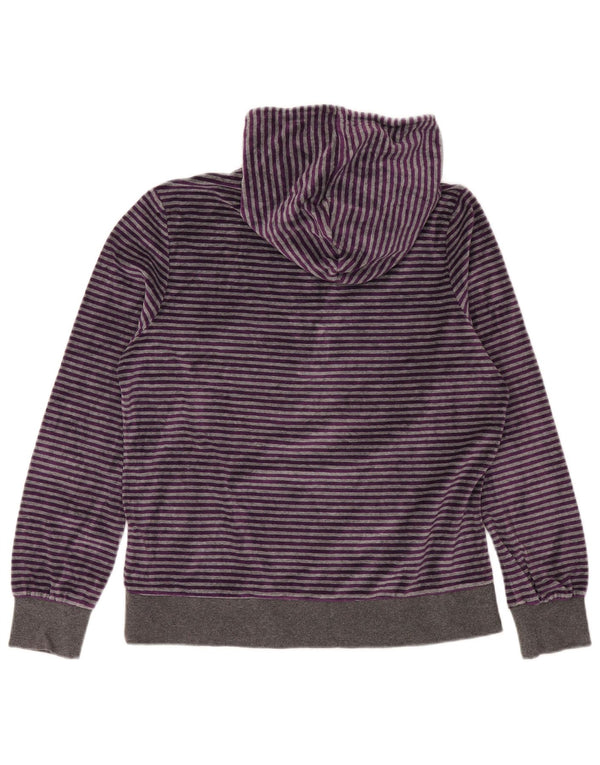 NIKE Damen Velours-Kapuzenpullover mit Reißverschluss, UK 20/22 XL, lila gestreift