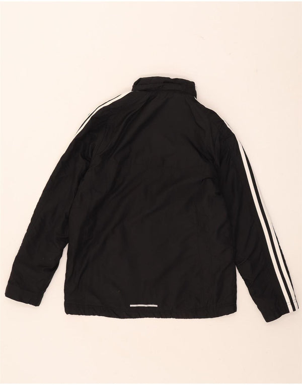 Adidas Jungen-Windbreakerjacke mit Kapuze, 13–14 Jahre, schwarzes Polyester