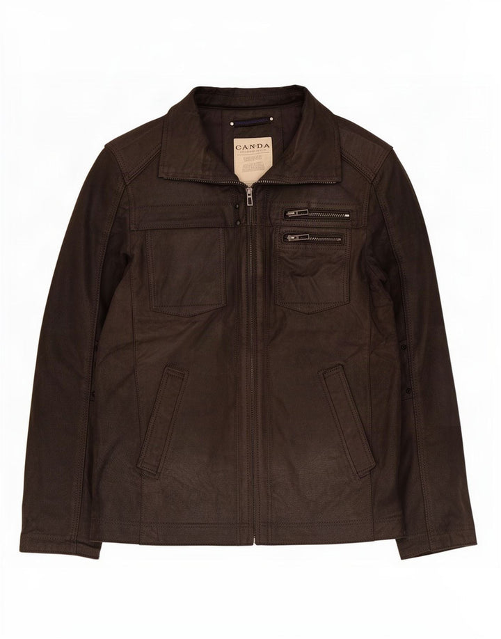 Canda Herren Lederjacke von C&A EU 52 XL Schwarz