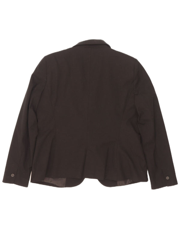 Zara Damen 1-Knopf-Blazerjacke EU 44 XL Schwarz Polyester