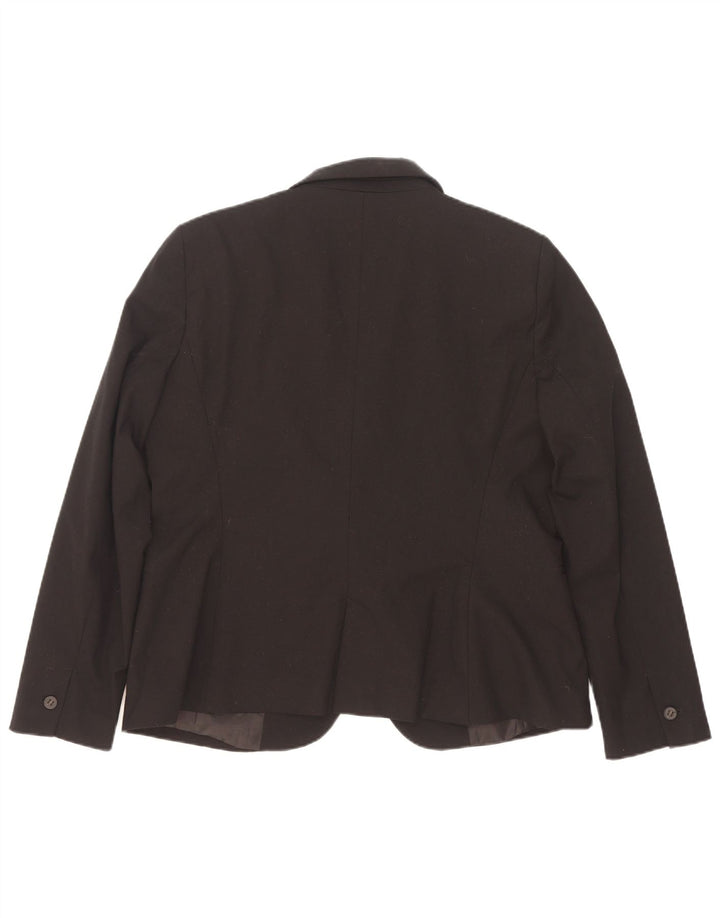 Zara Damen 1-Knopf-Blazerjacke EU 44 XL Schwarz Polyester