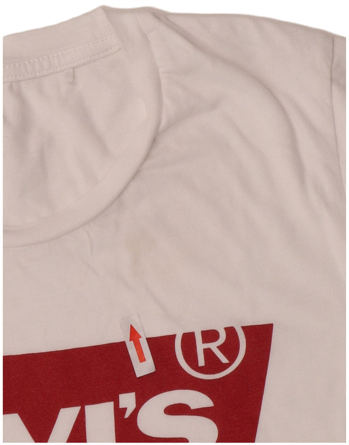 Levi's Damen-T-Shirt mit Grafik, UK 10, Größe S, Weiß
