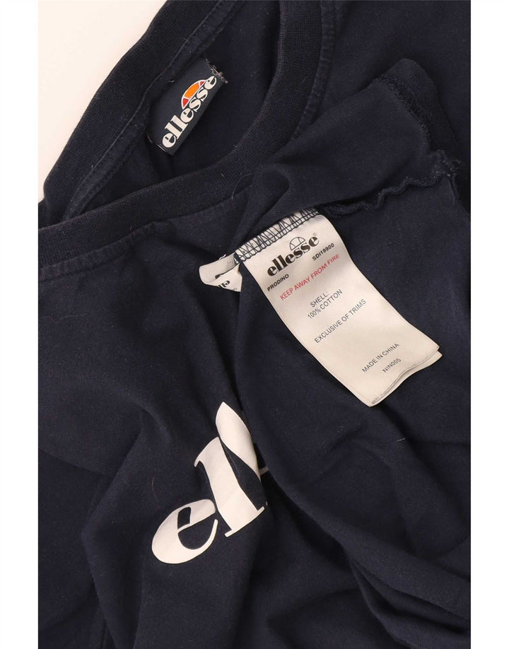 Ellesse Herren-T-Shirt mit Grafik, mittlere marineblaue Baumwolle
