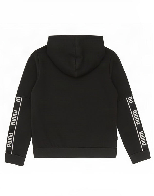 Puma Mädchen-Kapuzenpullover mit Grafik, 9–10 Jahre, Größe S, schwarze Baumwolle