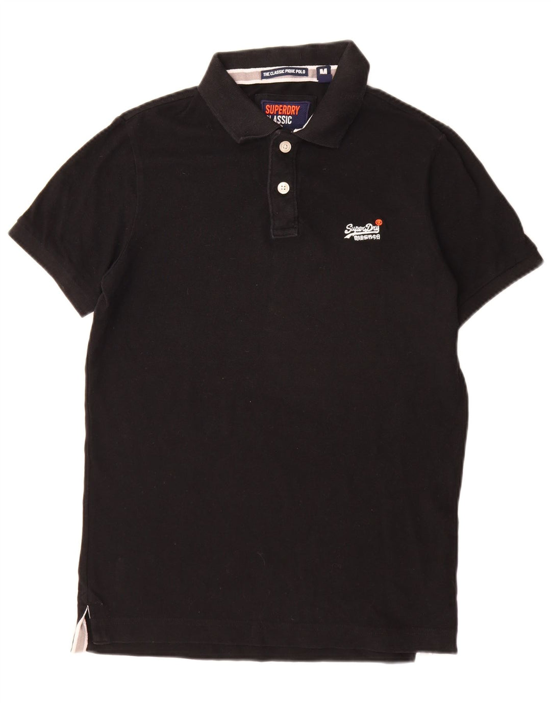 Superdry Herren-Poloshirt mit klassischer Passform, mittelschwarze Baumwolle