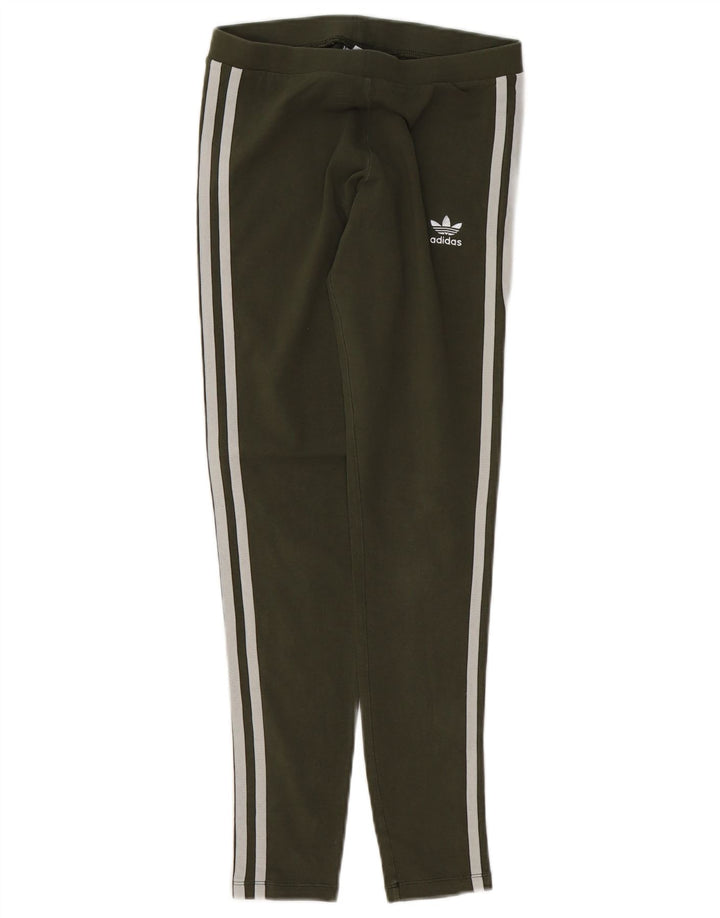 Adidas Damen Leggings UK 8 Small Khaki Baumwolle