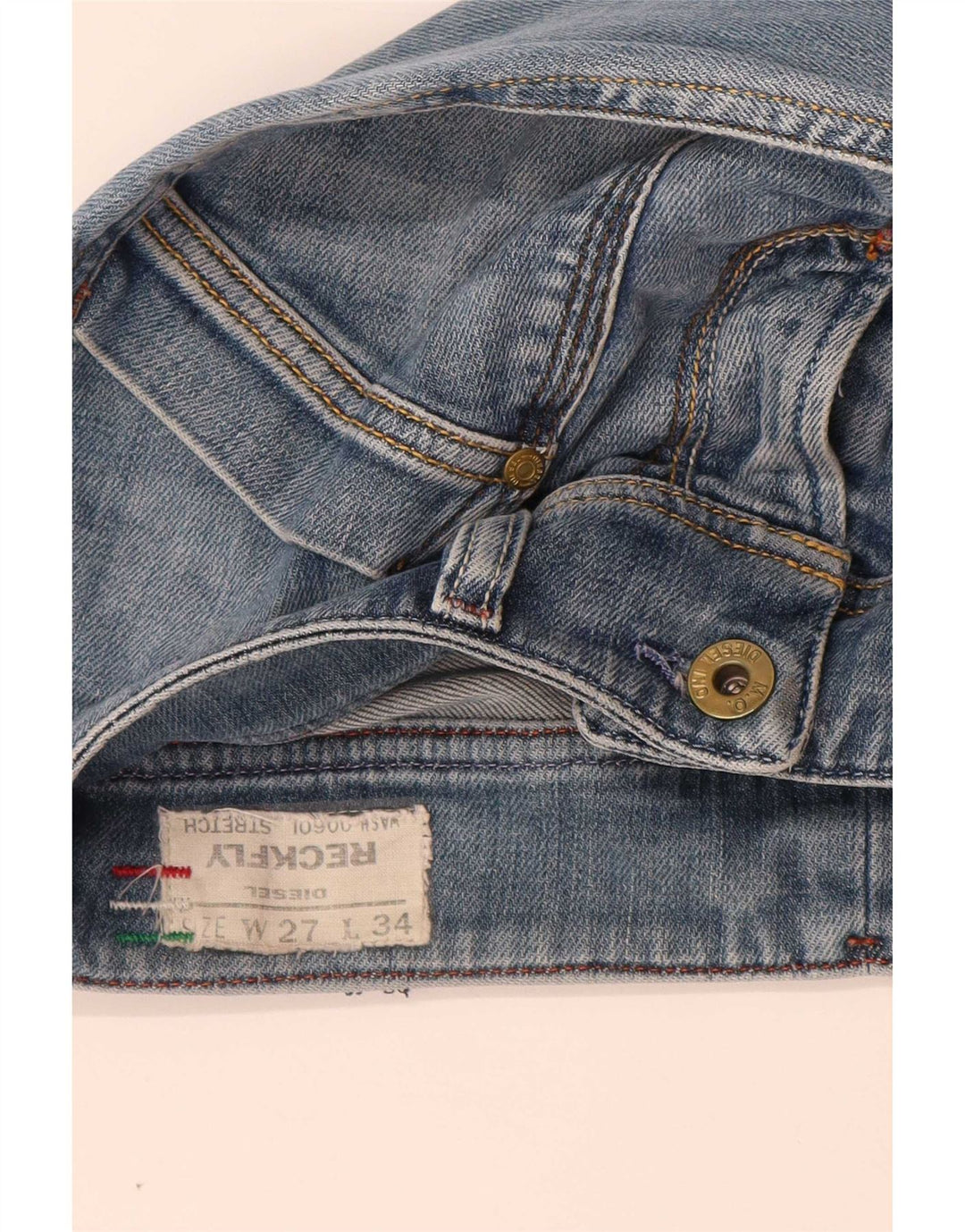Diesel Damen Reckfly Straight Jeans W27 L32 Blaue Baumwolle