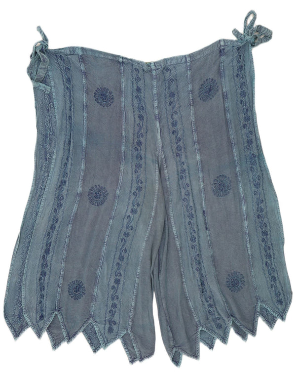 Rapp Damen Wickel-Caprihose UK 22 3XL W60 L23 Viskose mit blauem Blumenmuster