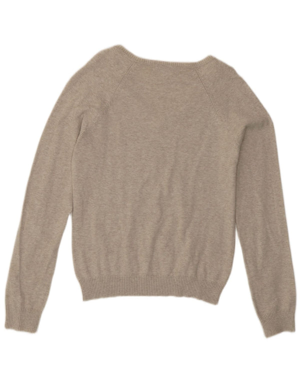 Zara Damen-Pullover mit V-Ausschnitt, Gr. 14, Beige