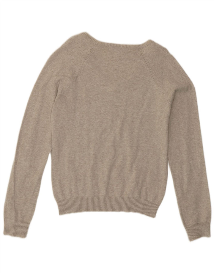 Zara Damen-Pullover mit V-Ausschnitt, Gr. 14, Beige