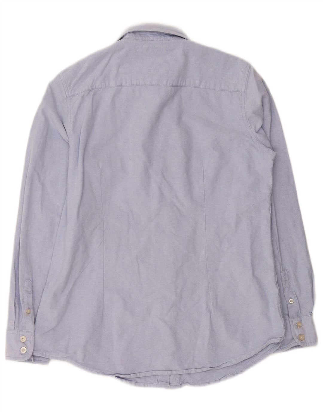 Crew Clothing Maßgeschneidertes Damenhemd UK 12 aus mittelblauer Baumwolle