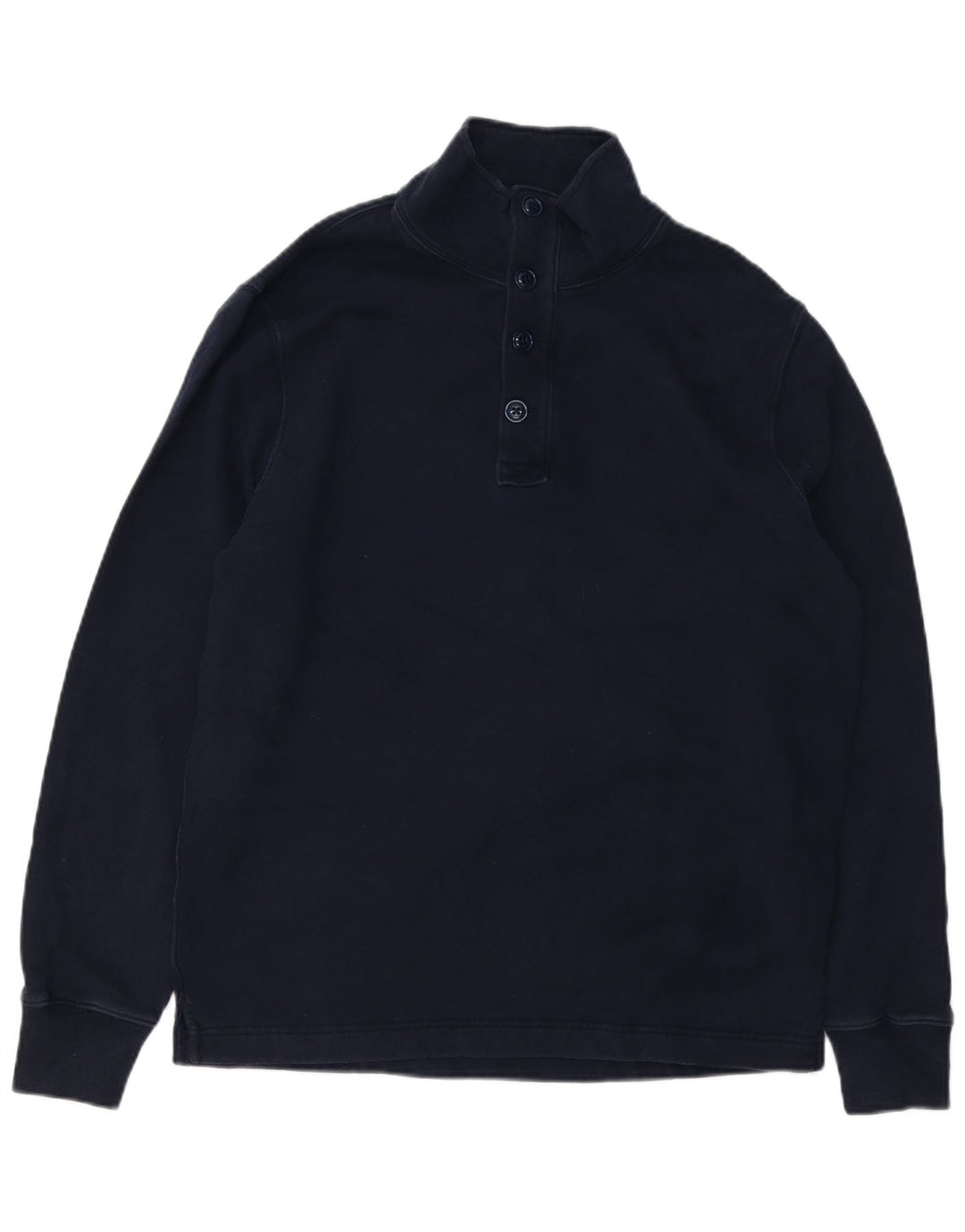 J. CREW Herren-Sweatshirt mit Knopfkragen, groß, marineblau, Baumwolle