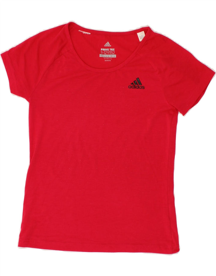 ADIDAS Boys Climalite T-Shirt Top 11-12 Years Red Vintage Adidas and Second-Hand Adidas from Messina Hembry 