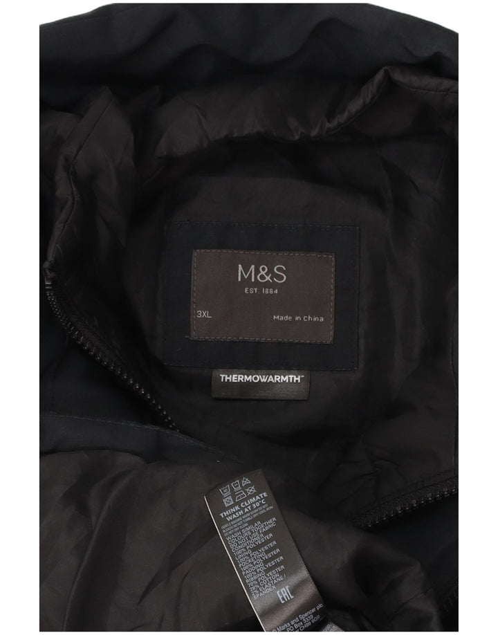 Marks & Spencer Herren Wattierte Jacke UK 46 3XL Schwarz Polyester