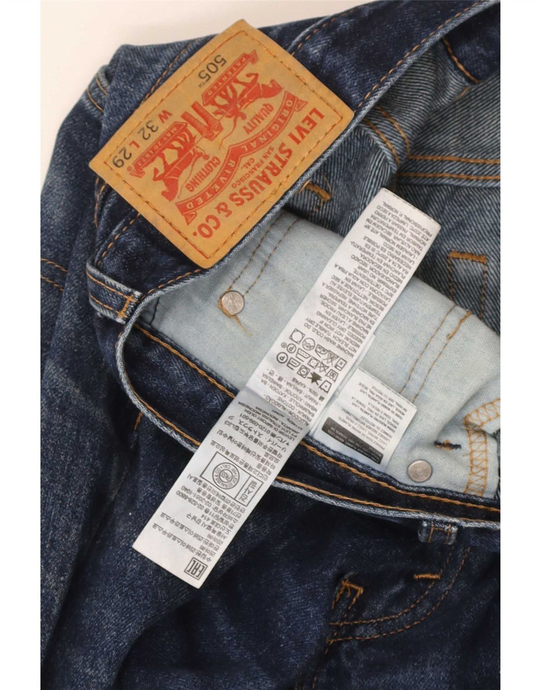 Levi's Herren 505 Straight Jeans W32 L29 Blaue Baumwolle