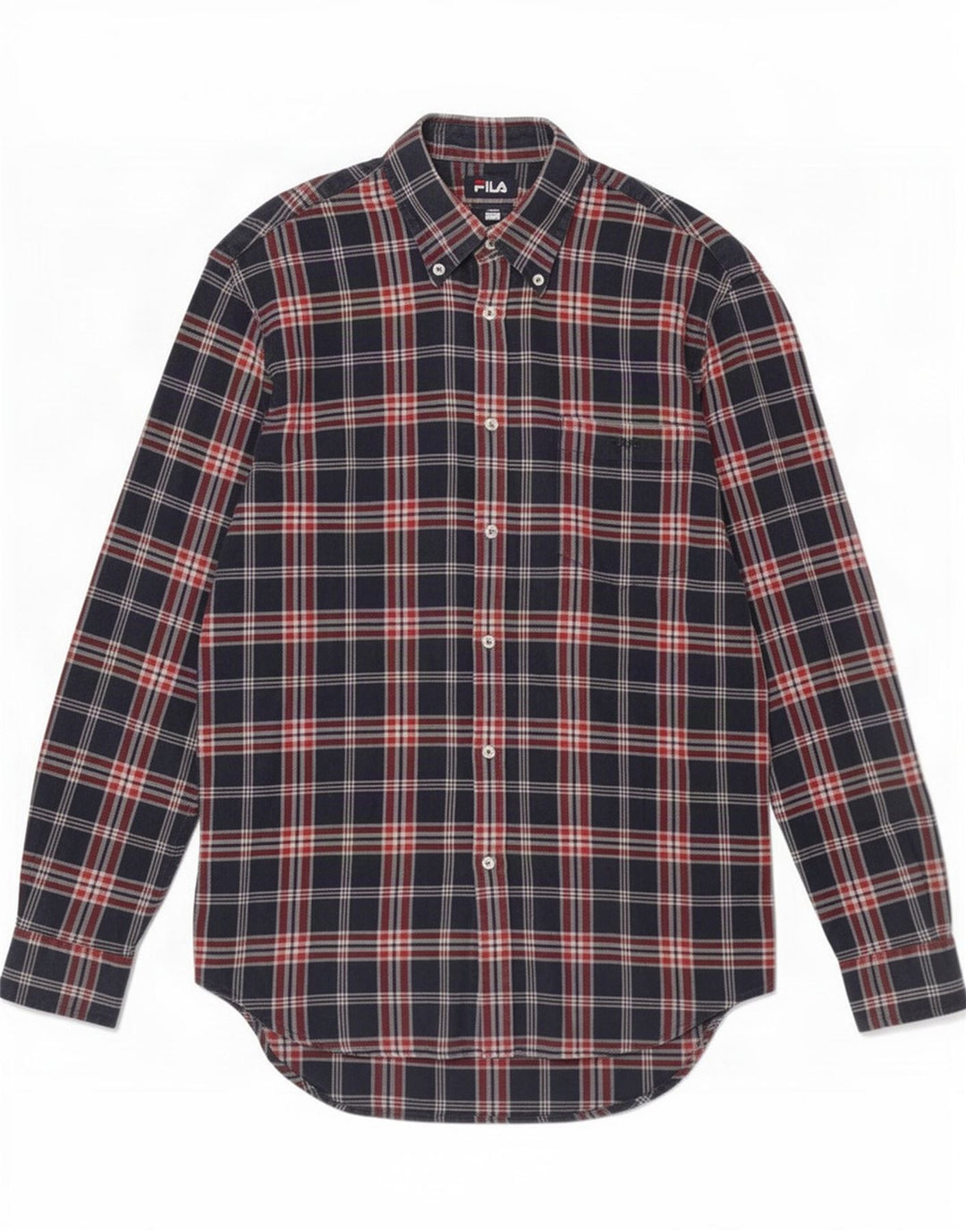Fila Herren-Flanellhemd, groß, marineblau, kariert, Baumwolle