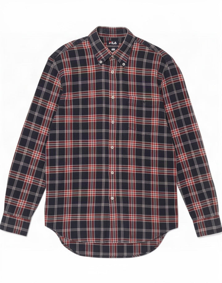 Fila Herren-Flanellhemd, groß, marineblau, kariert, Baumwolle