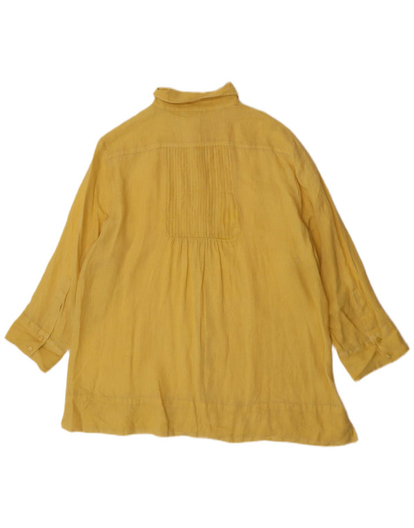 ELENA MIRO Damen-Oversize-Hemd mit 3/4-Ärmeln, UK 18, XL, Gelb