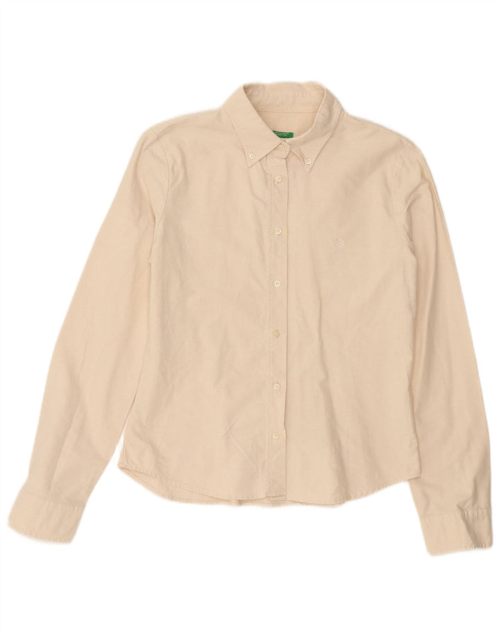 Benetton Damen-Hemd UK 12 Medium Weiß