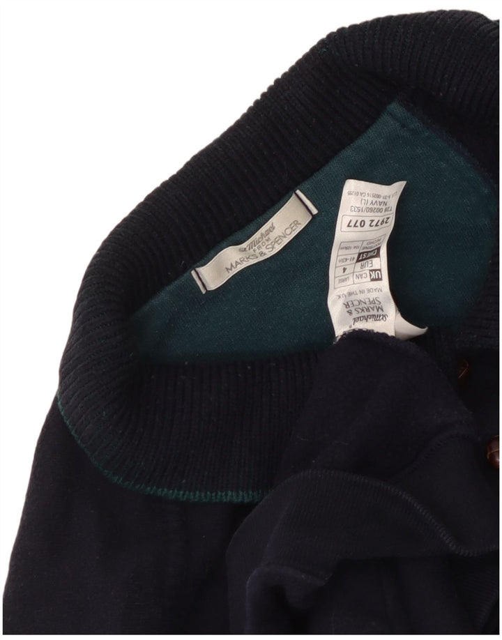 Marks & Spencer Herren-Sweatshirt-Pullover, groß, Marineblau mit Argyle-Muster/Diamantmuster