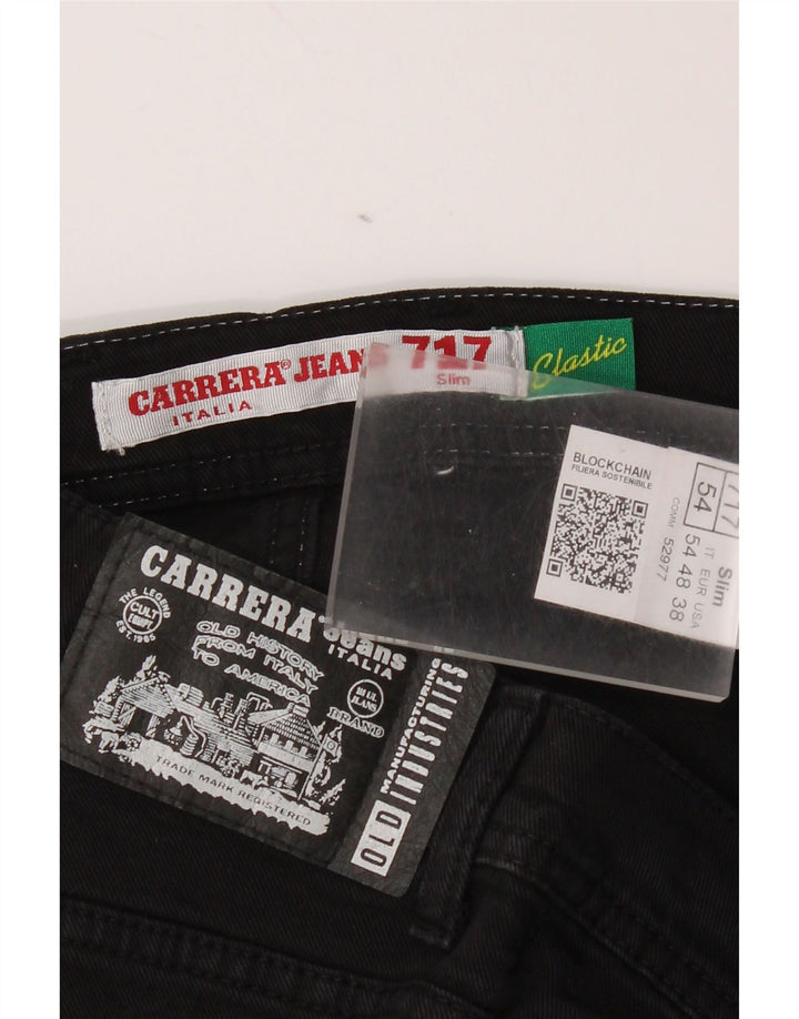 Carrera Herren 717 Slim Jeans W38 L32 Schwarze Baumwolle