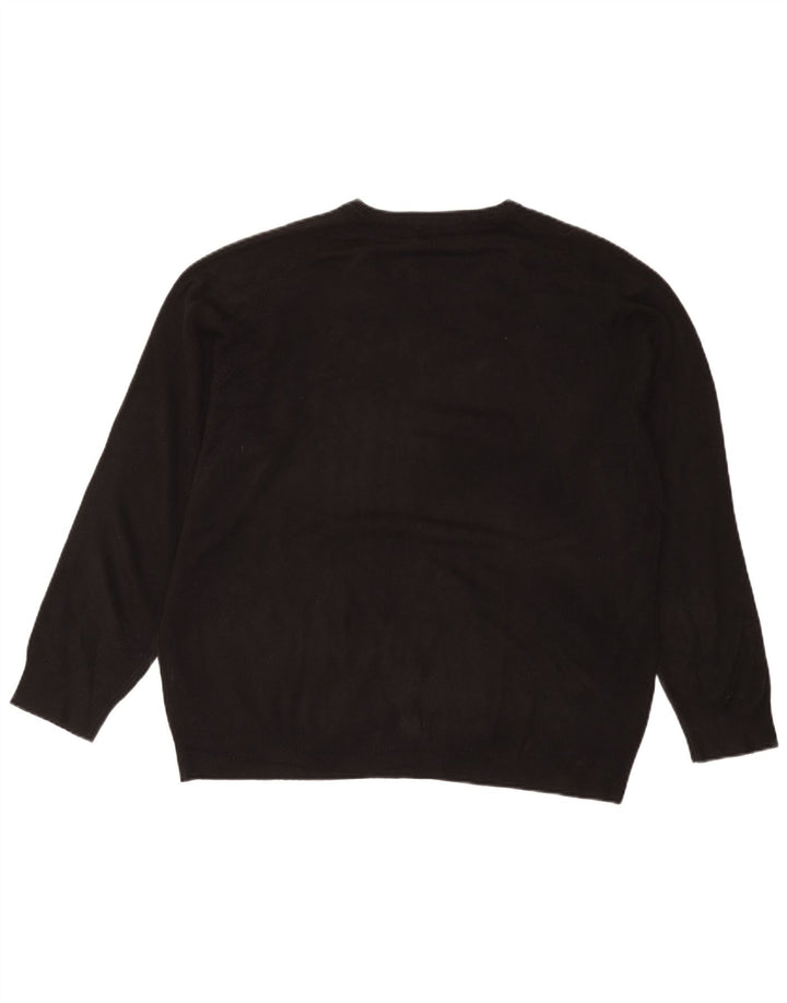 Marks & Spencer Herren-Pullover mit V-Ausschnitt, 2XL, schwarzes Acryl