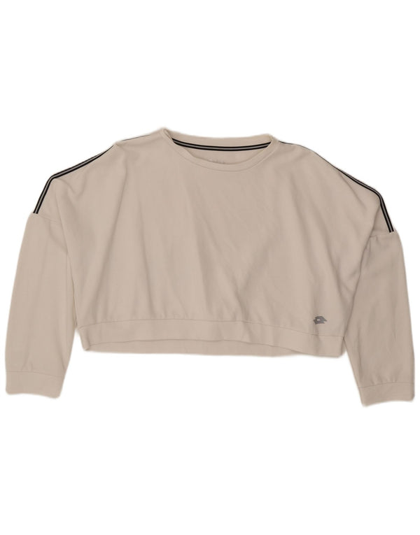 Lotto Damen Crop Oversized Sweatshirt Pullover UK 20 2XL Weiße Baumwolle