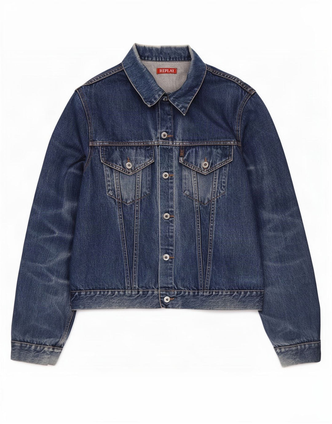 Replay Herren Jeansjacke UK 44 2XL Blaue Baumwolle