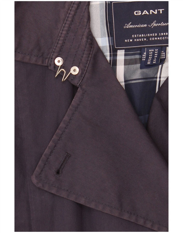 Gant Damen Trenchcoat UK 14 Medium Marineblau Baumwolle