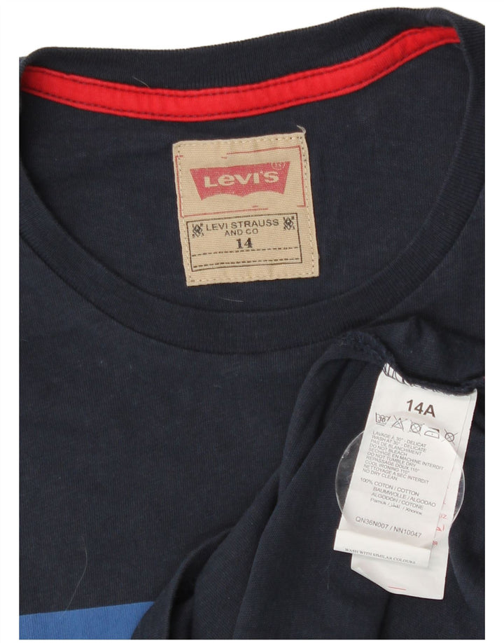 Levi's T-Shirt mit Grafik für Jungen, 13–14 Jahre, marineblaue Baumwolle