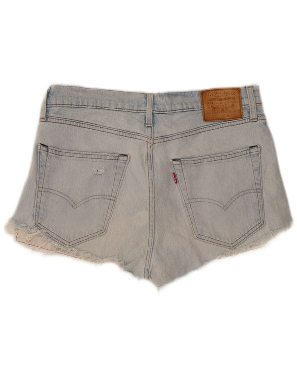 Levi's Damen 512 Denim Distressed Hot Pants W32 Große blaue Baumwolle