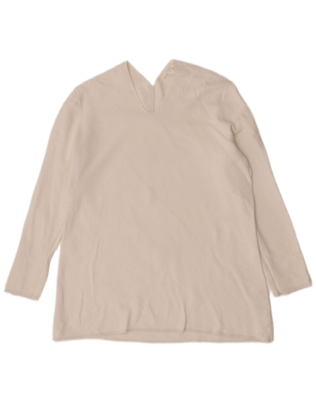 Cos Damen Top Langarm UK 14 Mittelweiße Baumwolle