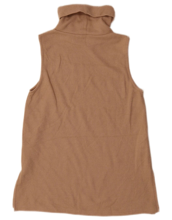 Marks & Spencer Damen-Weste mit Rollkragen, UK 10, Größe S, Beige, Polyester